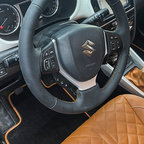 Thanos Designs Suzuki Vitara Steering Wheel Close Up