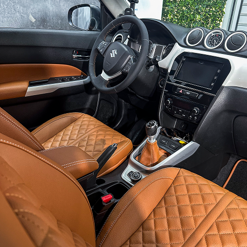 Thanos Designs Suzuki Vitara Front Seat Close Up